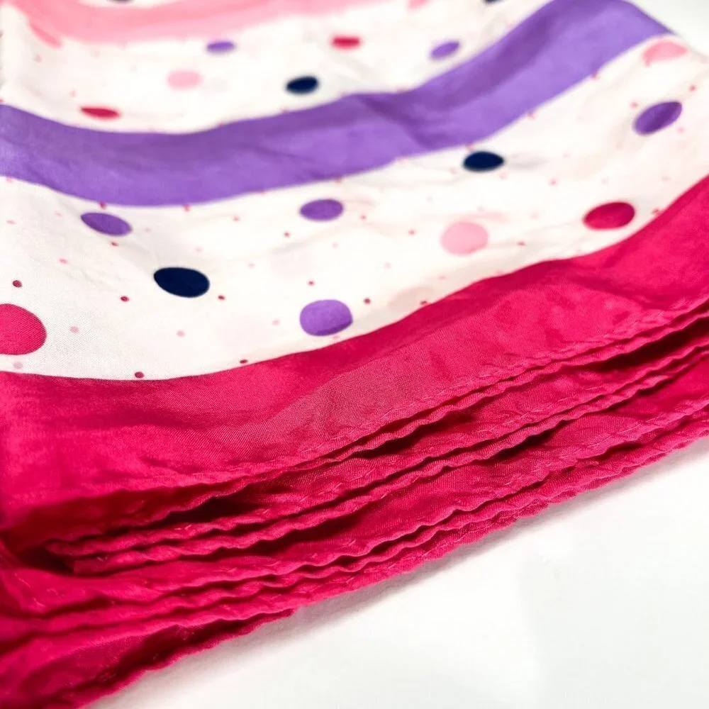 Silk Polka Dot Scarf in Pink & Purple